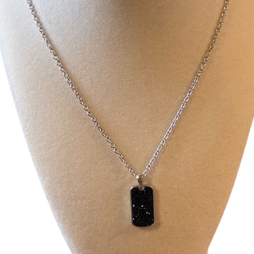 The “Midnight Sparkle” Tag Necklace